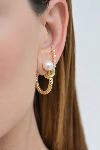 Σκουλαρίκι Μονό Ασημένιο Pearl Tiger