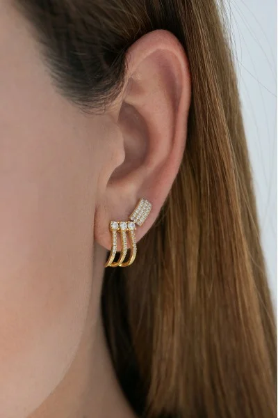 Σκουλαρίκι Χρυσό 14Κ Triple Chic