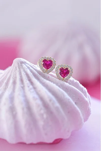 Σκουλαρίκι Χρυσό 14Κ Red Heart