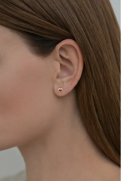 Σκουλαρίκι Χρυσό 14Κ Red Heart