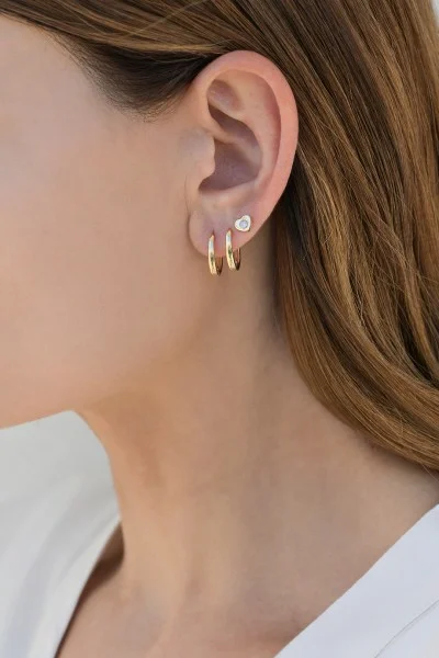 Σκουλαρίκι Χρυσό 14Κ Κρίκος Shiny Oval