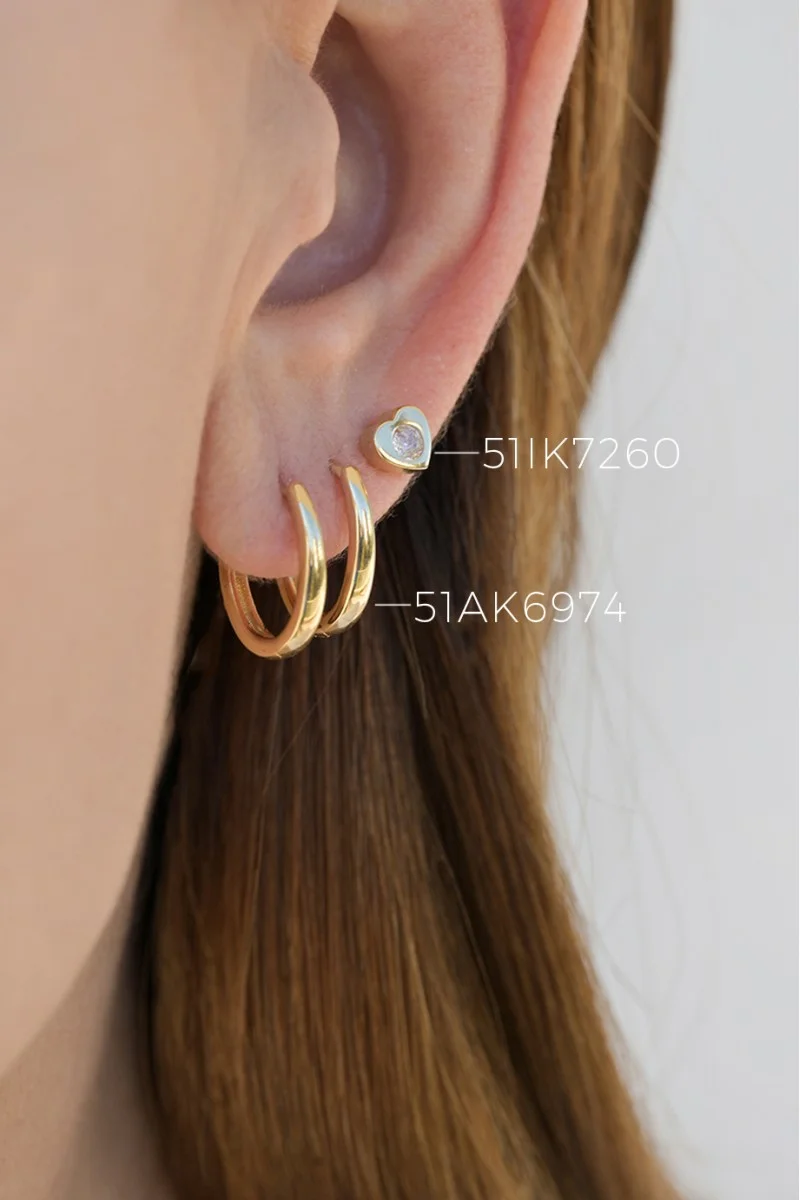 Σκουλαρίκι Χρυσό 14Κ Gold Stone Heart