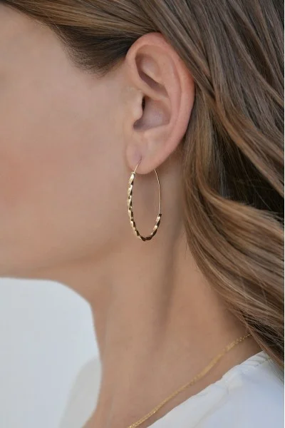 Σκουλαρίκι Χρυσό 14Κ Κρίκος Πλεξούδα