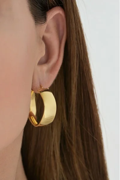 Σκουλαρίκι Χρυσό 14Κ Κρίκος Τετράγωνος Elite