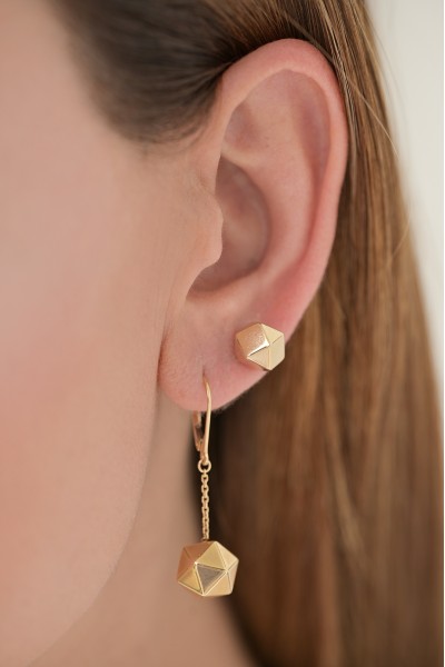 Σκουλαρίκι Χρυσό 14Κ Shiny Cubes