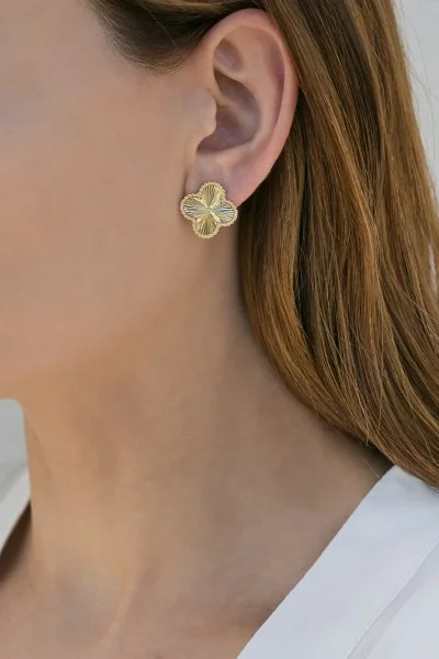 Σκουλαρίκι Χρυσό 14Κ Flower Big Dolce Vita