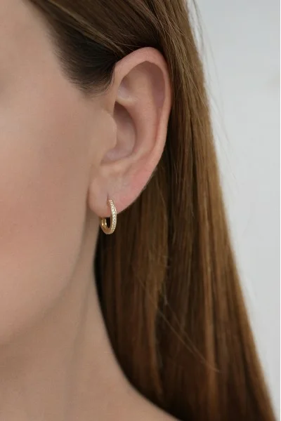 Σκουλαρίκι Χρυσό 14K Κρίκος Flower