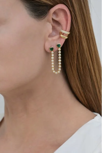 Σκουλαρίκι Μονό Ασημένιο Happy Heart