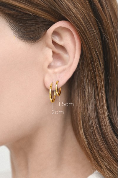 Σκουλαρίκι Χρυσό 14Κ Κρίκος Τετράγωνος 2cm