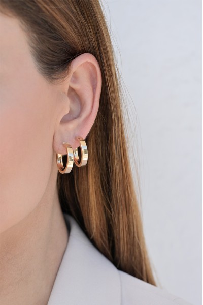 Σκουλαρίκι Χρυσό 14Κ Κρίκος Τετράγωνος 2cm