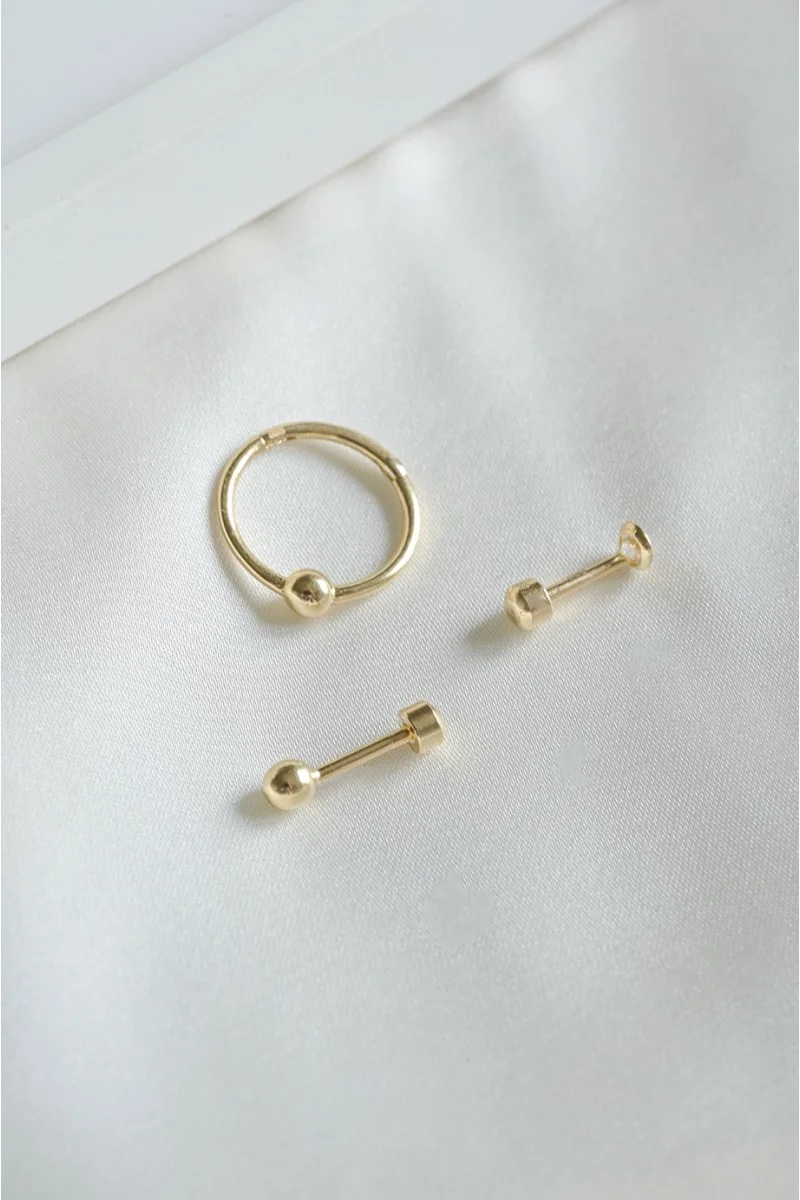 Σκουλαρίκι Μονό Χρυσό 14Κ Piercing Dot