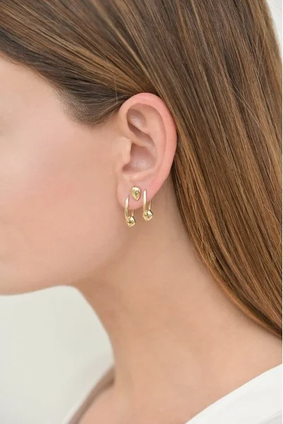 Σκουλαρίκι Χρυσό 14Κ Κρίκος Shiny Oval