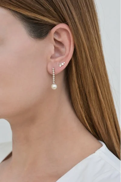 Σκουλαρίκι Χρυσό 14Κ Ριβιέρα Μαργαριτάρι