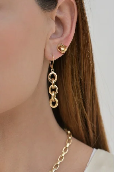 Σκουλαρίκι Χρυσό 14Κ Blogger Style Long