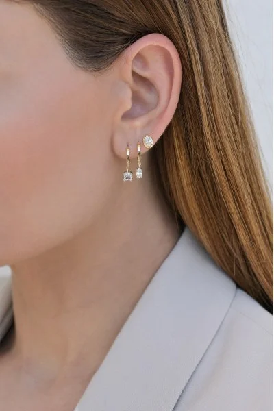 Σκουλαρίκι Μονό Χρυσό 9Κ Freedom Square Dot