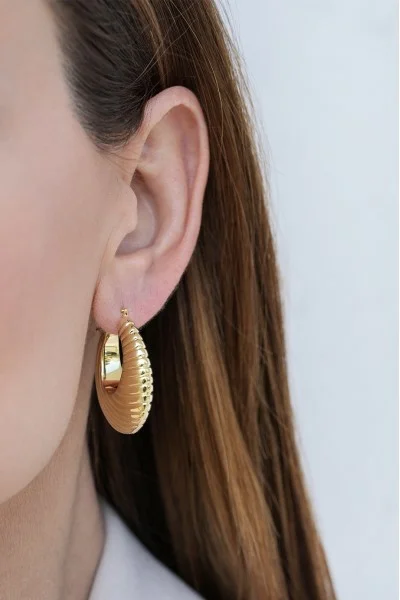 Σκουλαρίκι Χρυσό 14Κ Κρίκος Boho