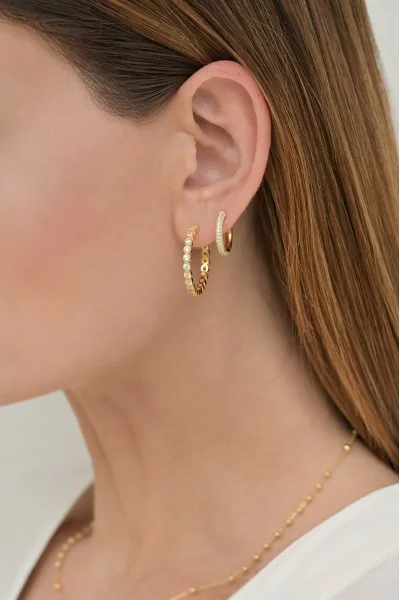 Σκουλαρίκι Ασημένιο Κρίκος Bubbles