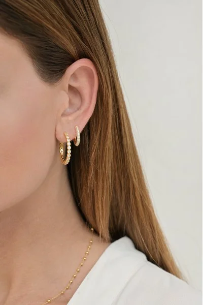 Σκουλαρίκι Ασημένιο Κρίκος Πετράτος