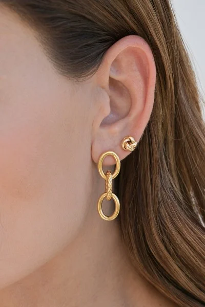 Σκουλαρίκι Χρυσό 14Κ Πλεξούδα Long