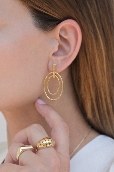 Σκουλαρίκι Χρυσό 14Κ Dolce Vita Circles