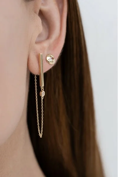 Σκουλαρίκι Χρυσό 14K Lines