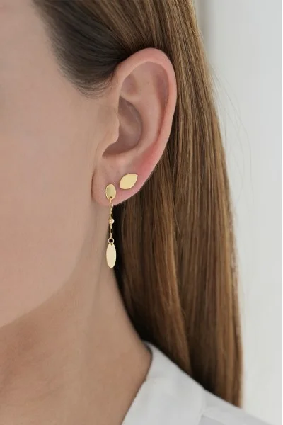 Σκουλαρίκι Χρυσό 14Κ Oval Drop