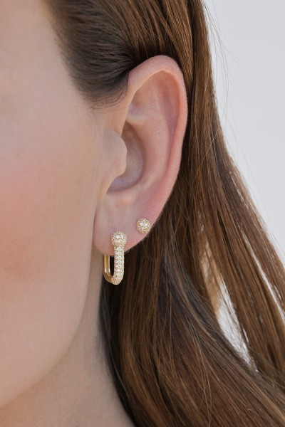 Σκουλαρίκι Χρυσό 14Κ Κρίκος Bond