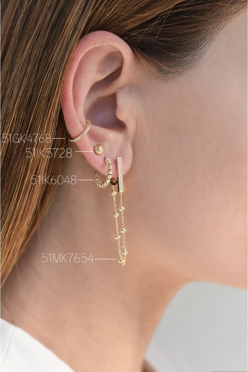 Σκουλαρίκι Χρυσό 14Κ Shiny Party Small 4mm