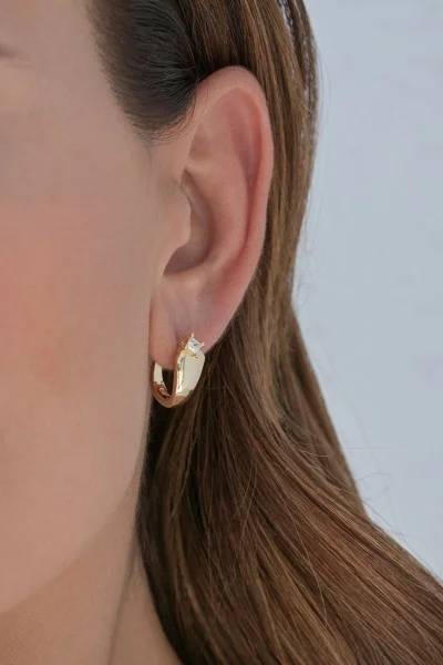 Σκουλαρίκι Ασημένιο Κρίκος Glam