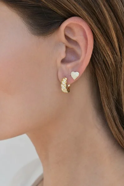 Σκουλαρίκι Ασημένιο Κρίκος Πλεξούδα