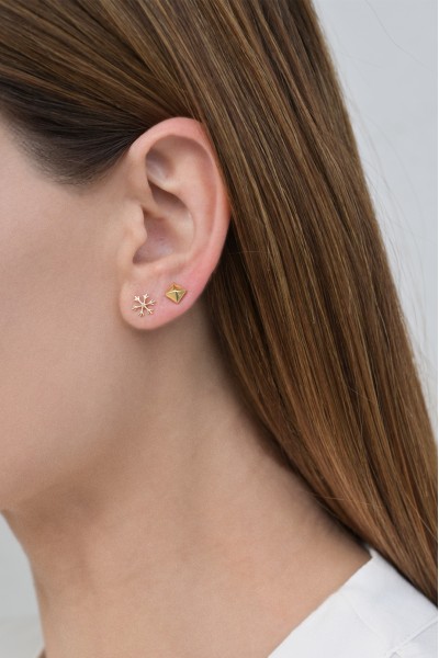 Σκουλαρίκι Χρυσό 14Κ Snowflake