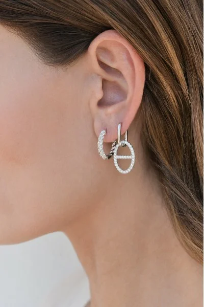 Σκουλαρίκι Ασημένιο Κρίκος Πλεξούδα