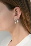 Σκουλαρίκι Λευκόχρυσο 14Κ Pearl Drops