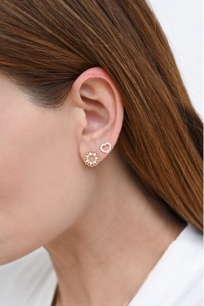 Σκουλαρίκι Χρυσό 9Κ Καρδιά Πετράτη