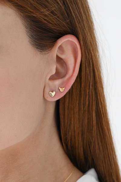 Σκουλαρίκι Χρυσό 9Κ Καρδιά