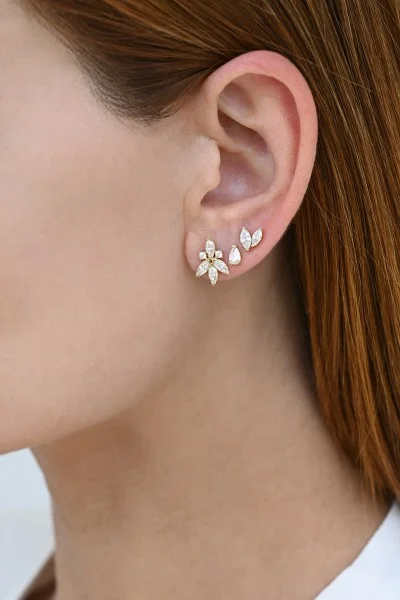 Σκουλαρίκι Χρυσό 14Κ White Glam