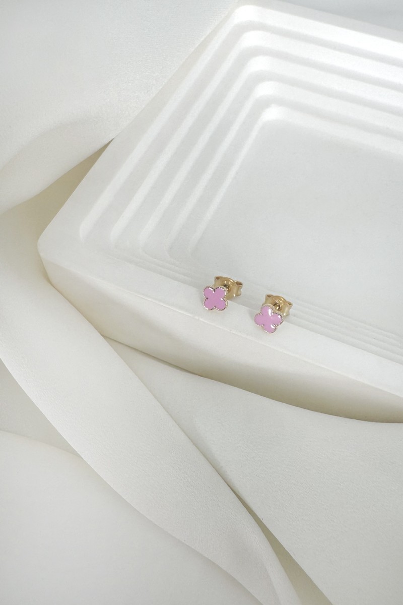 Σκουλαρίκι Χρυσό 9Κ Pink Flower