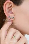 Σκουλαρίκι Χρυσό 9Κ Oval Green