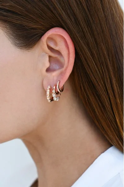 Σκουλαρίκι Ασημένιο Rose Hoops