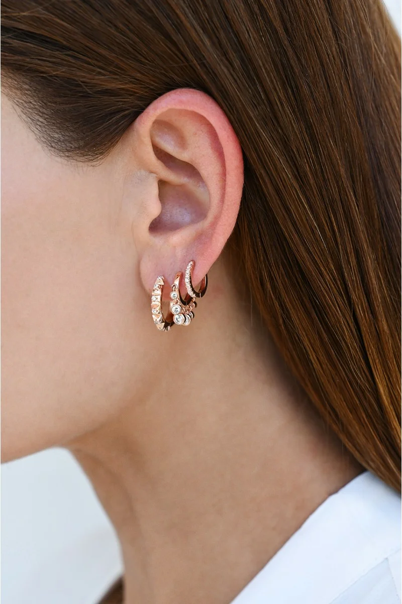 Σκουλαρίκι Ασημένιο Rose Hoops