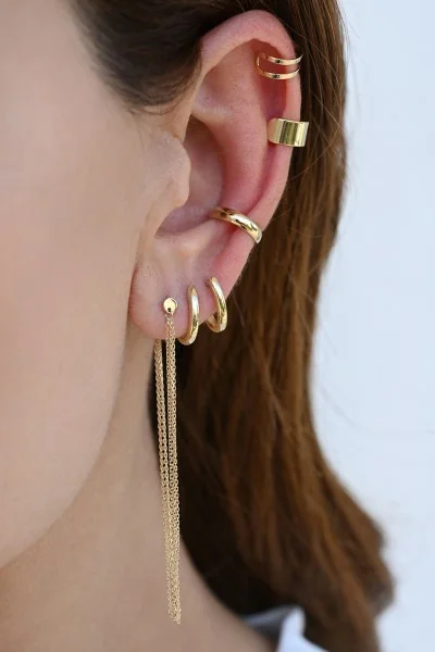 SeeK for Gold Σκουλαρίκι Χρυσό 9Κ Shiny Hoops
