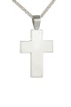 Σετ Σταυρός με Αλυσίδα Λευκόχρυσος 18Κ Μασίφ Minimal 6050