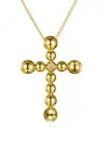 Κολιέ Xρυσό 18Κ Σταυρός Bubbles με Διαμάντια Brillant 0.01Ct