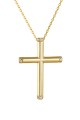 Σετ Σταυρός με Αλυσίδα Χρυσός 14Κ Πετράτος 7004