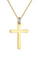 Σετ Σταυρός με Αλυσίδα Χρυσός 14Κ Πετράτος 7049