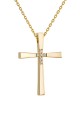 Σετ Σταυρός με Αλυσίδα Χρυσός 14Κ Πετράτος 7051