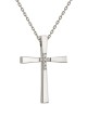 Σετ Σταυρός με Αλυσίδα Λευκόχρυσος 14Κ Μασίφ Minimal 7052