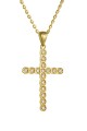 Σετ Σταυρός με Αλυσίδα Χρυσός 14Κ Βυζαντινός Πετράτος 7062