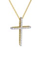 Σετ Σταυρός με Αλυσίδα Χρυσός 14Κ Πετράτος 7116