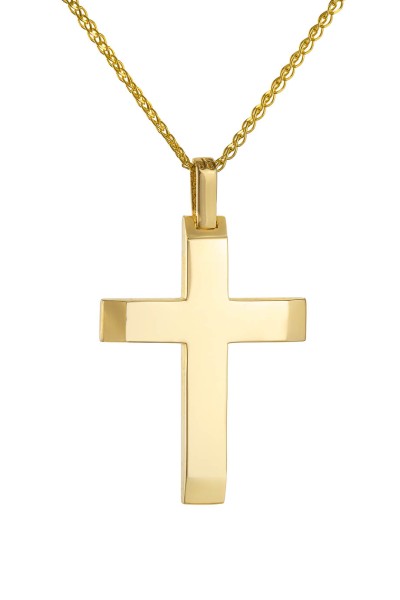 Σταυρός Βάπτισης Χρυσός 14Κ Λουστρέ 7144